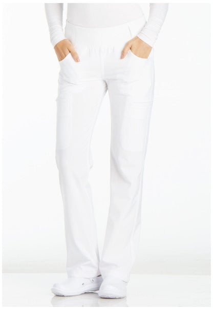 Cherokee iflex White / 2XL Cherokee iFlex Petite Mid Rise Straight Leg Pull-on Pant CK002P