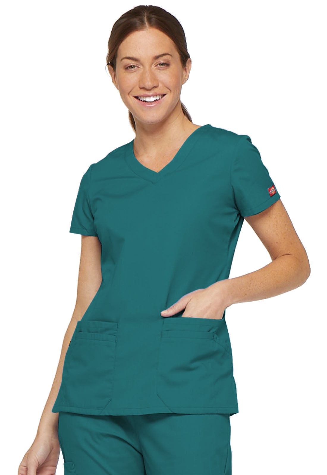 Dickies EDS Signature Contemporary Fit Teal Blue / XXS EDS Signature Dickies  V-Neck Scrub Top 85906