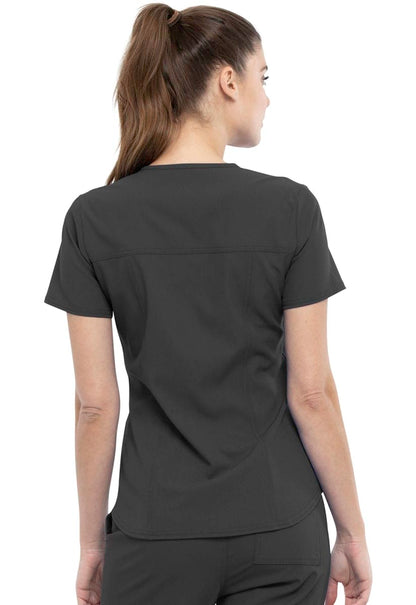 Cherokee Elle Elle Simply Polished Pewter / M Elle Simply Polished 2 Pocket V-Neck Top Pewter EL622