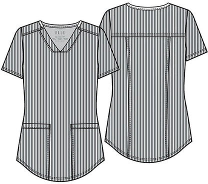 Cherokee Elle Elle Simply Polished Pewter / M Elle Simply Polished 2 Pocket V-Neck Top Pewter EL622