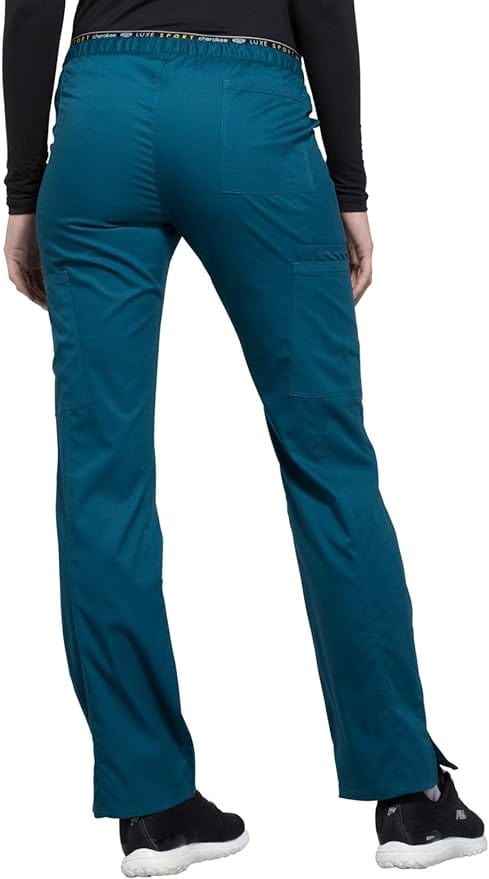 Cherokee Luxe Sport S / Caribbean Blue Luxe Sport TALL Mid Rise Straight Leg Pull-on Scrub Pant Caribbean XS CK003