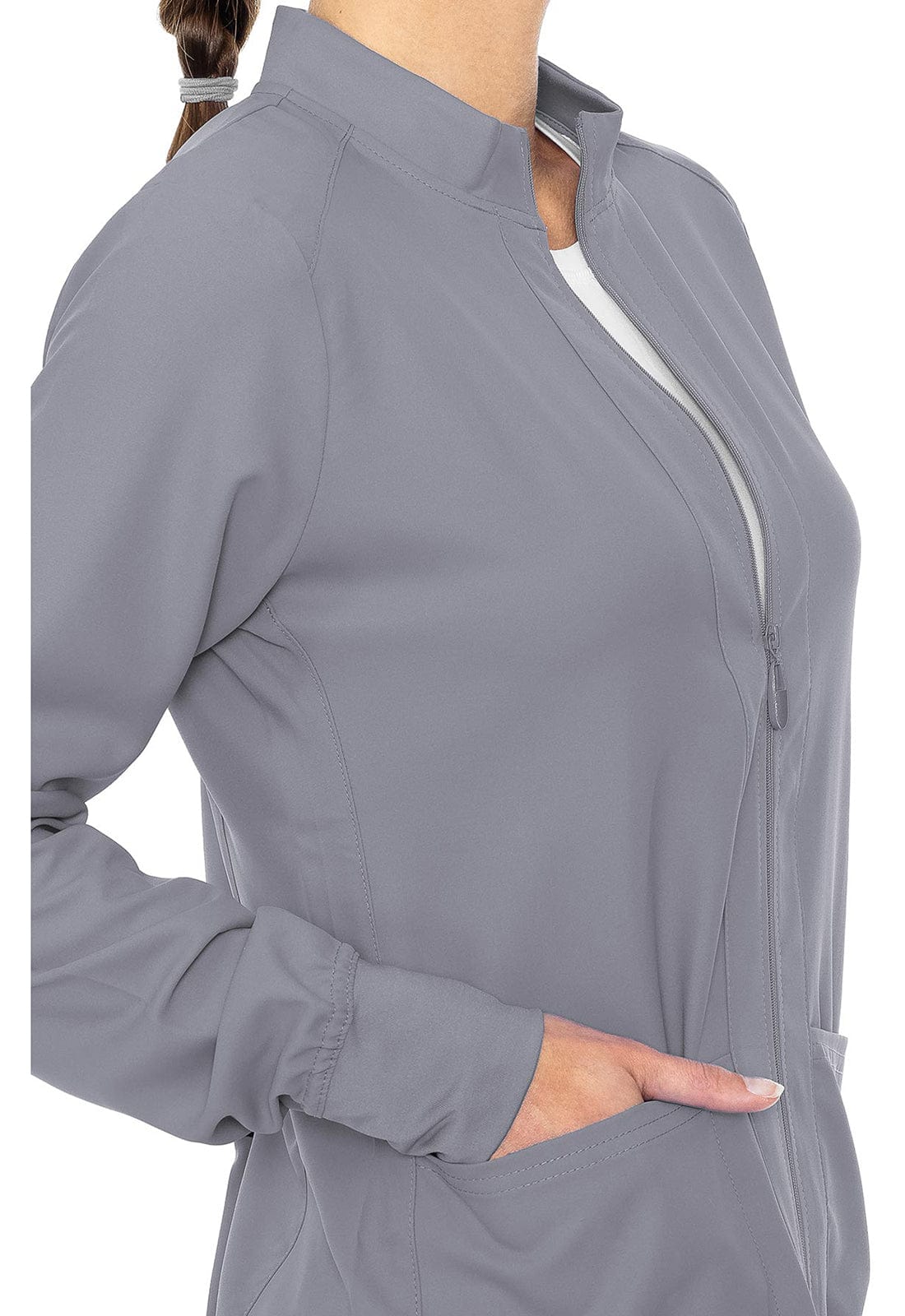 Med Couture MC Insight MC Insight  Zip Front Warm-Up Scrub Jacket With Shoulder Yokes MC2660