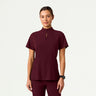 Jaanuu Aria Fit & Flare UltraLITE Scrub Top - Burgundy