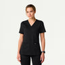 Jaanuu Kass Slim 4-Pocket UltraSOFT Scrub Top - Black