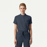 Jaanuu Savi Tuck-In Stand-Collar Scrub Top - Carbon Gray