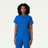 Jaanuu Savi Tuck-In Stand-Collar Scrub Top - Royal