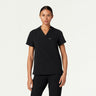 Jaanuu Helia Notched V-Neck Scrub Top - Black