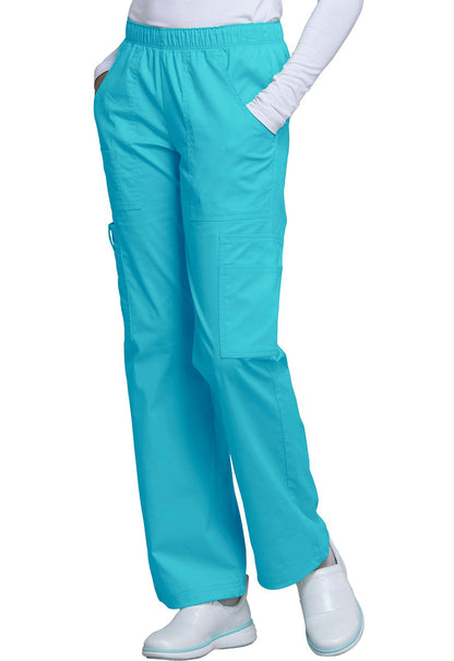 Cherokee Workwear WW Core Stretch S / Turquoise WW Core Stretch Mid Rise Pull-On Cargo Pant 4005