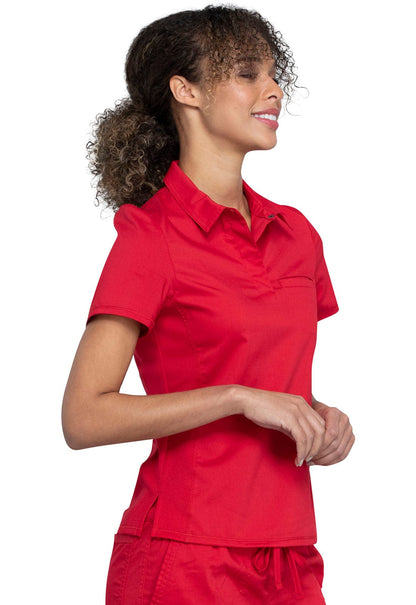 Cherokee Workwear WW Revolution WW Revolution  Tuckable Snap Front Polo Shirt Red L WW698